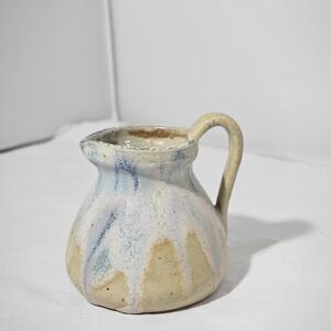 Vintage Signed Art Pottery Stoneware Jug Creamer Pitcher Drip Glaze C Greber